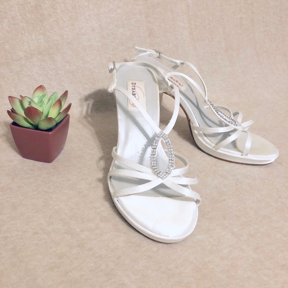 Dyeables White Embellished Heels